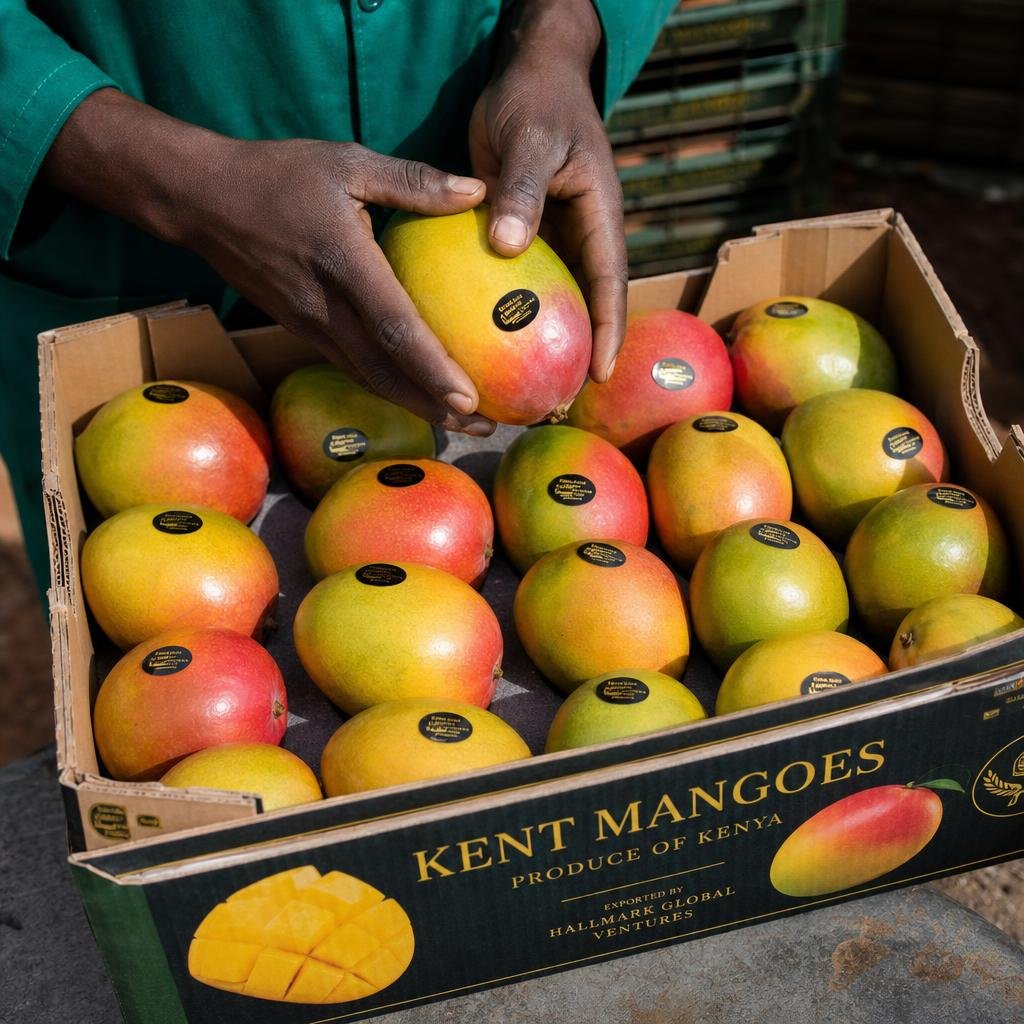 Export-grade fresh Kent and Keitt mangoes